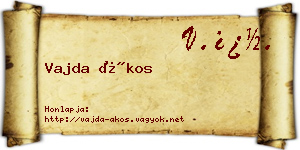 Vajda Ákos névjegykártya